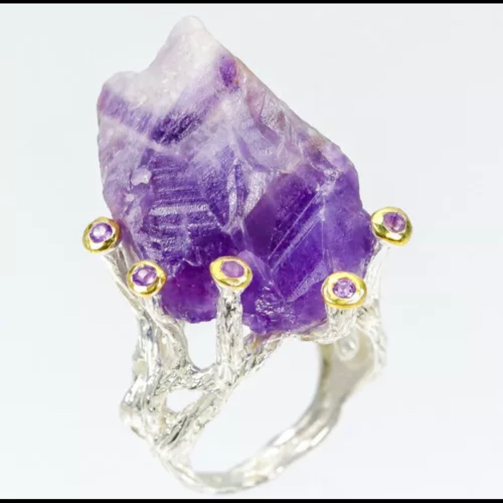 Handmade amethyst ring - Picture 3 of 3